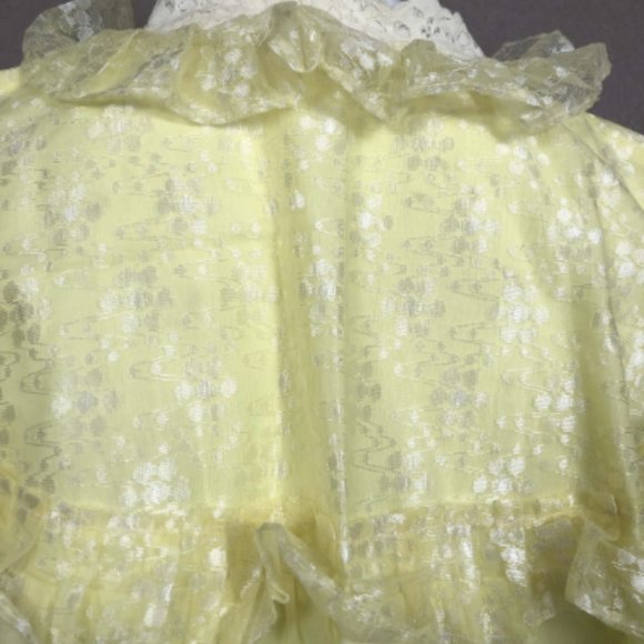 Vintage Bright Yellow Lace Trimmed Cotton Robe Sz M Pre-owned Fashion - Picture 5 of 5